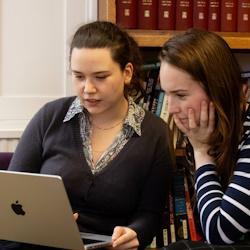 students in a library